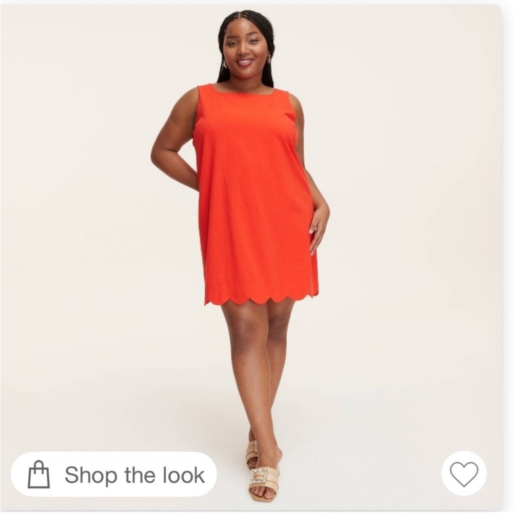 NWT KATE SPADE X TARGET red scalloped hem shift dress